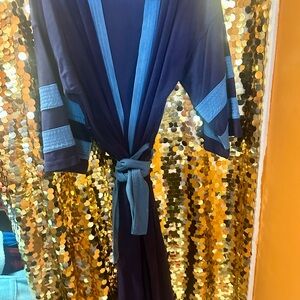 Weldon Navy and Blue Kimono Robe